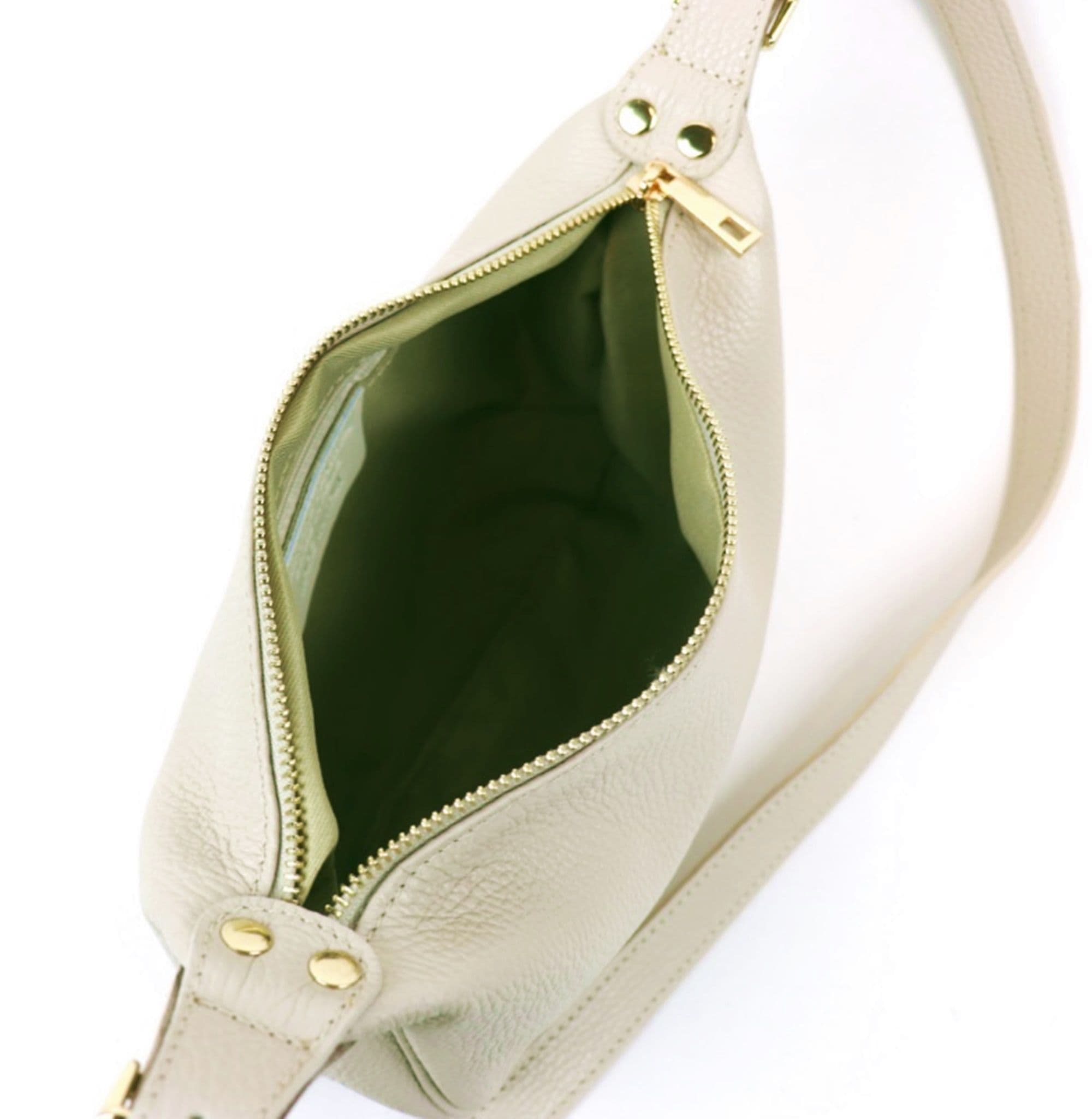 Soft Italian Leather Slouch Bag Crossbody Sling Bag Shoulder Slouch Bag (Brighter)