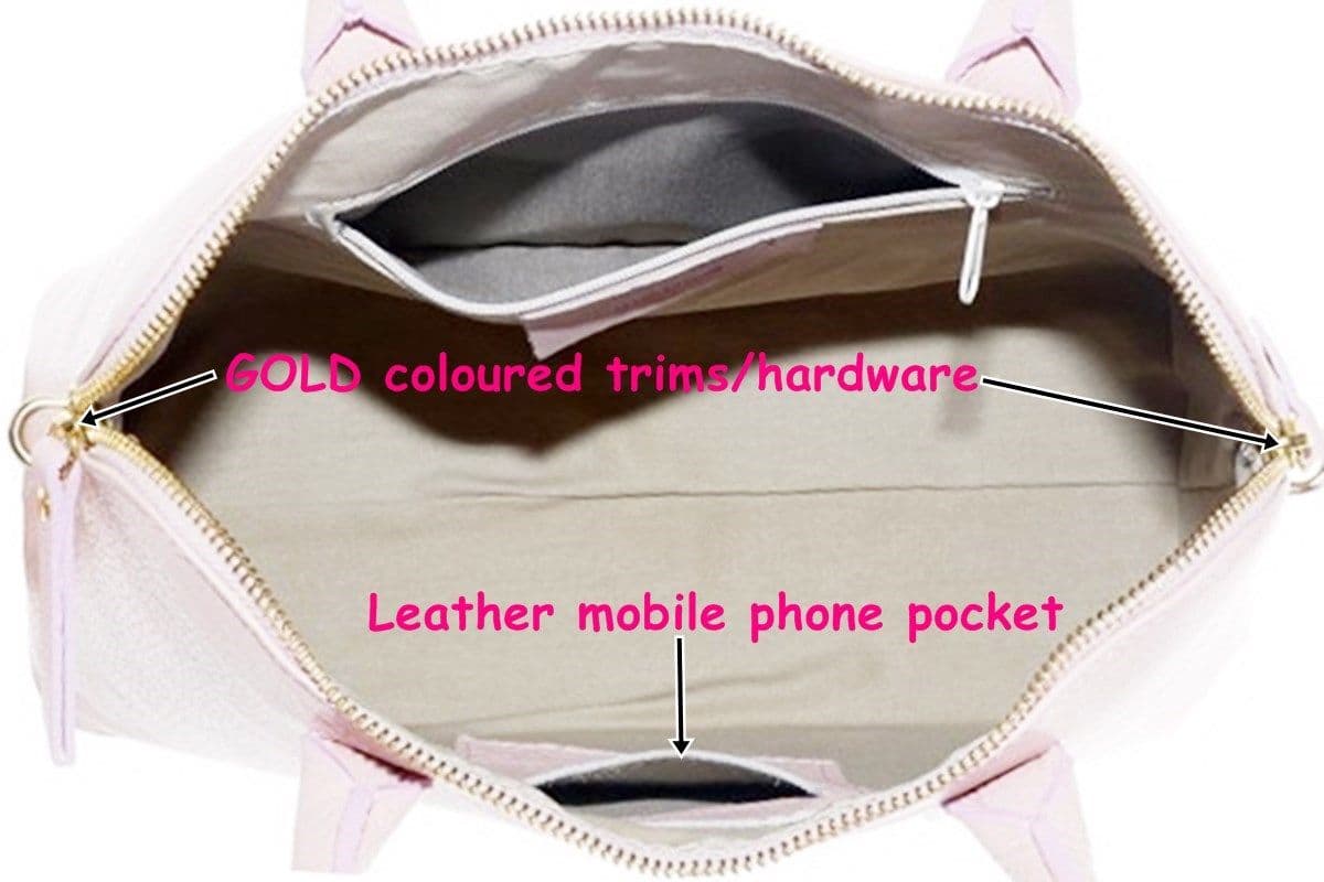 Structured Leather Handbag, Vera Pelle, Top Handle Bag, Bowling  Bag, Shoulder Bag