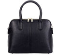 Structured Leather Handbag, Vera Pelle, Top Handle Bag, Bowling  Bag, Shoulder Bag