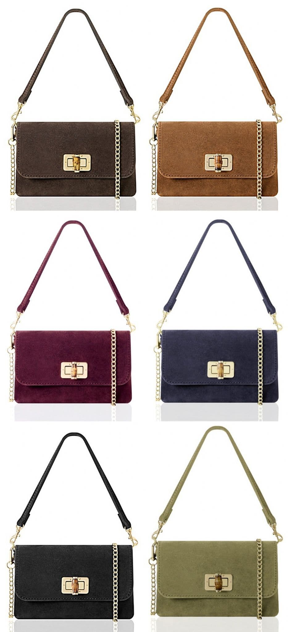 Suede Crossbody Bag, Shoulder Bag Clutch Bag Turn Lock Shoulder Bag Evening Bag