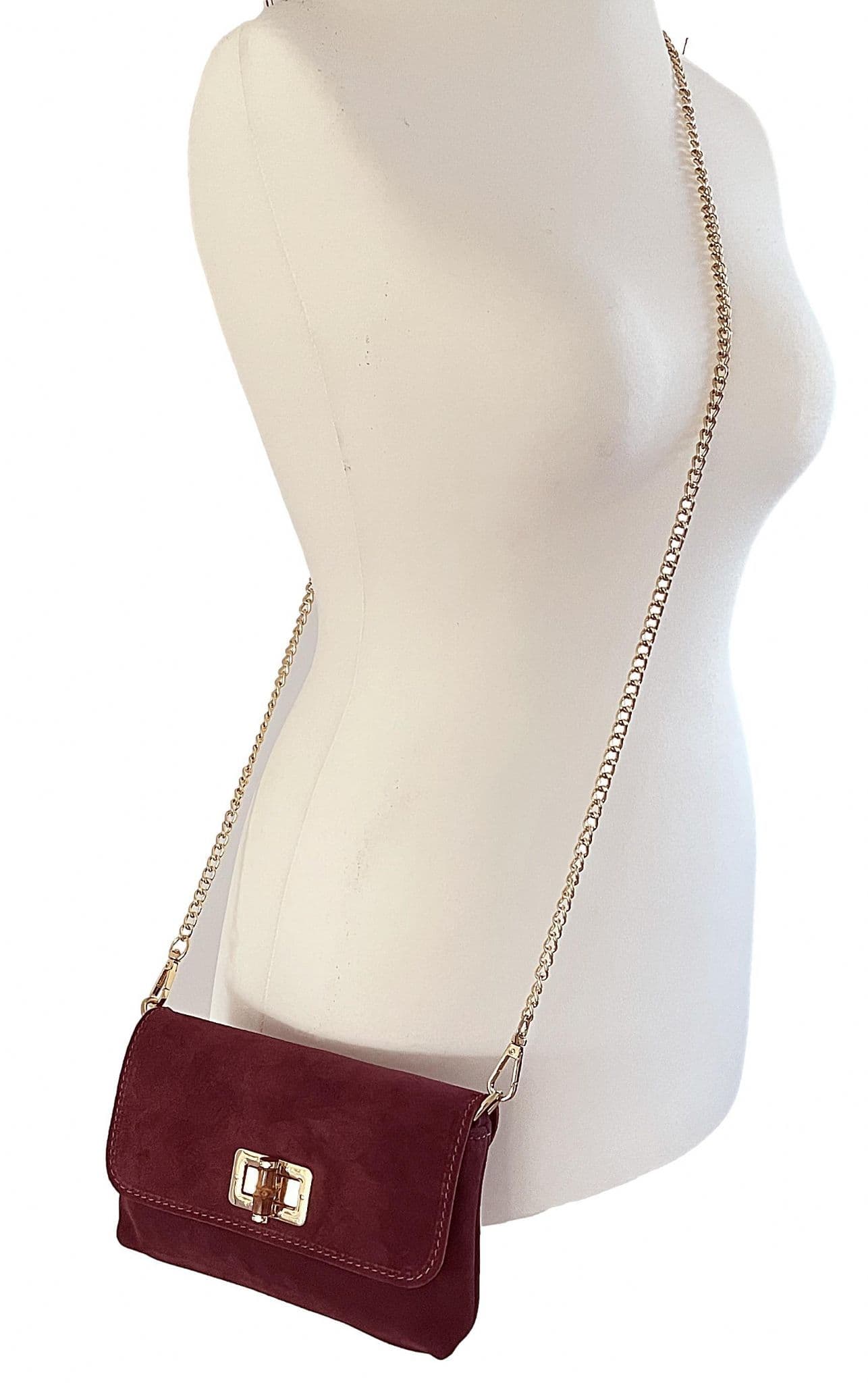 Suede Crossbody Bag, Shoulder Bag Clutch Bag Turn Lock Shoulder Bag Evening Bag