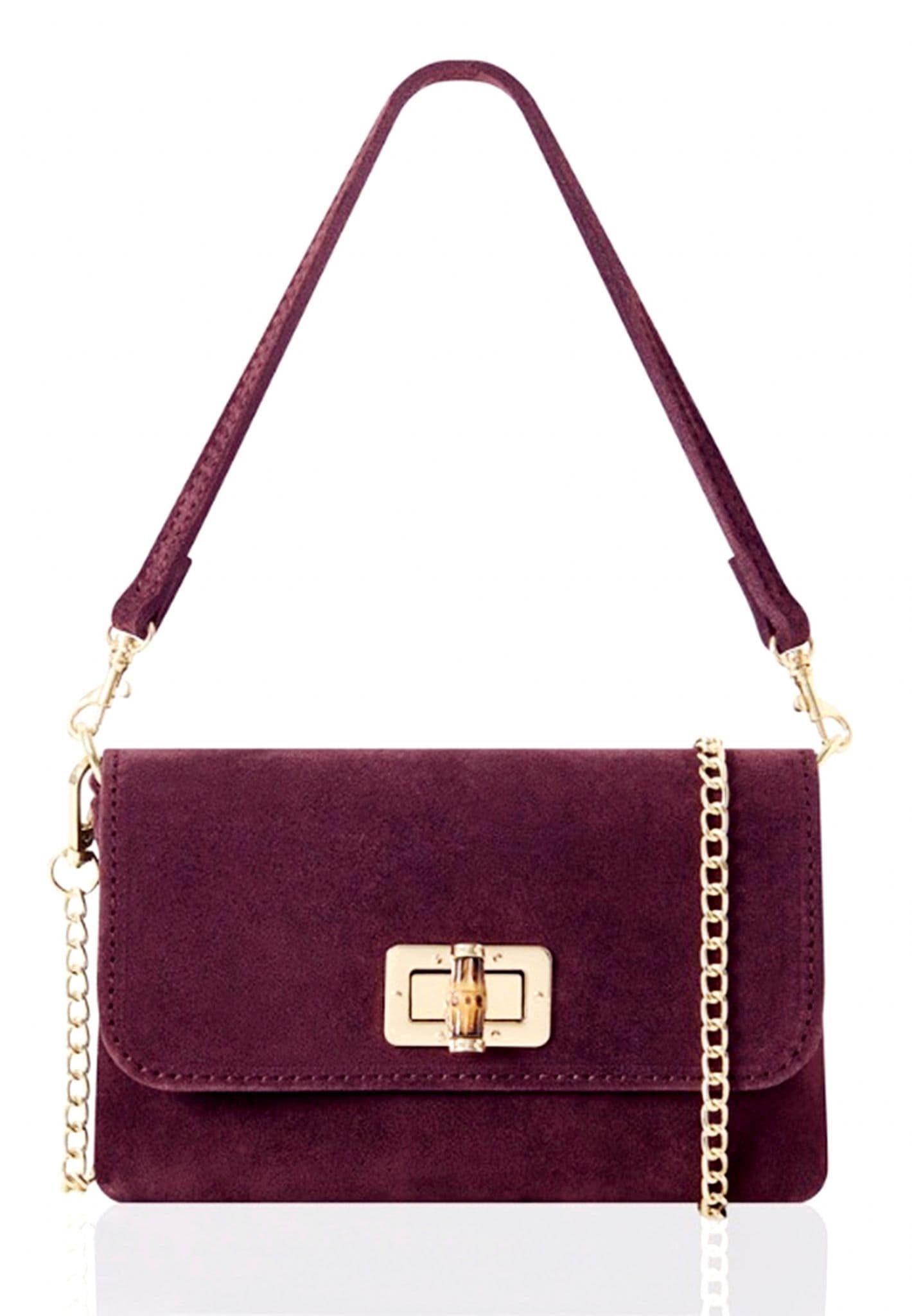 Suede Crossbody Bag, Shoulder Bag Clutch Bag Turn Lock Shoulder Bag Evening Bag