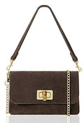 Suede Crossbody Bag, Shoulder Bag Clutch Bag Turn Lock Shoulder Bag Evening Bag