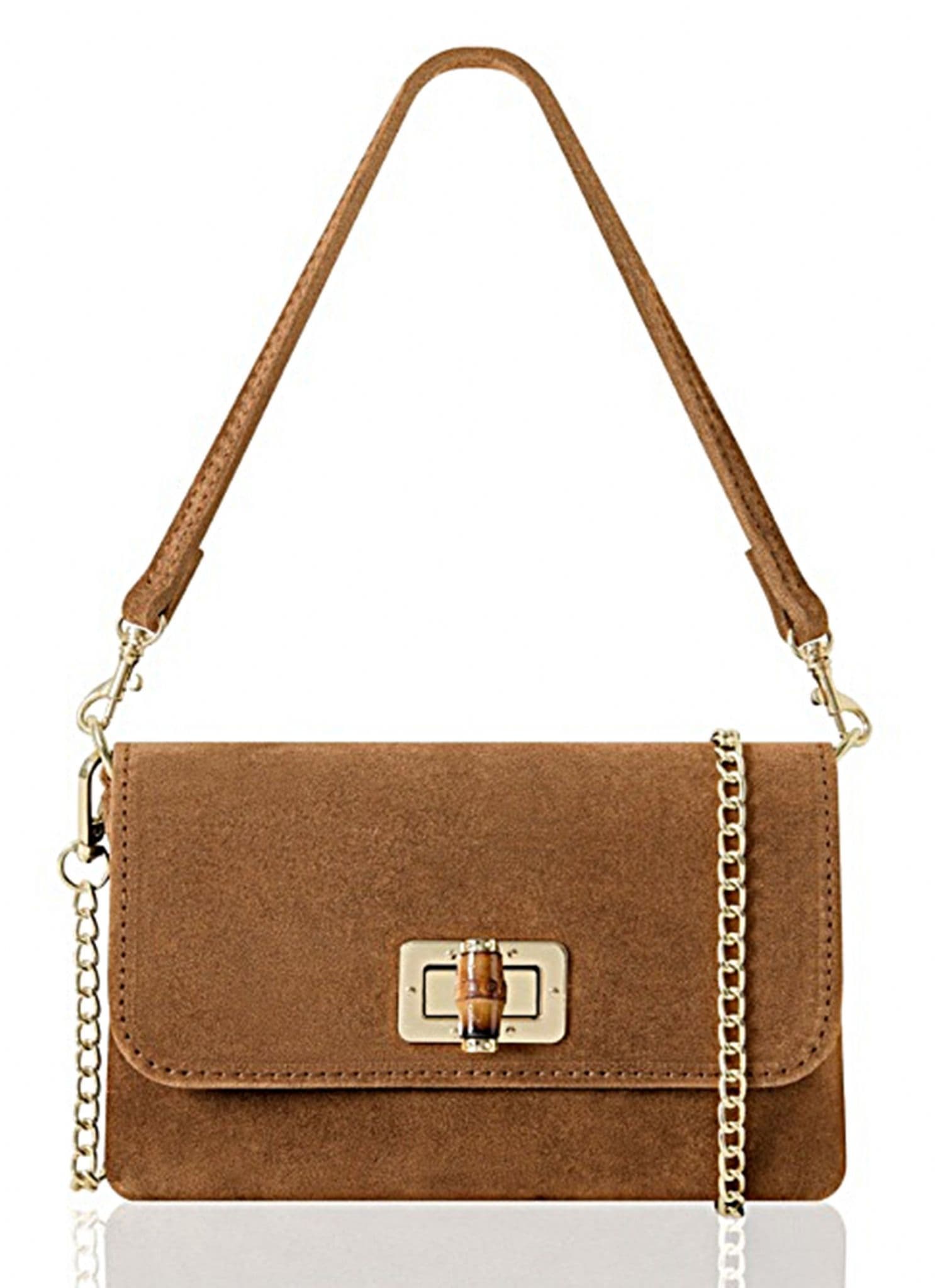 Suede Crossbody Bag, Shoulder Bag Clutch Bag Turn Lock Shoulder Bag Evening Bag