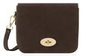 Suede Crossbody Bag Turn Lock Shoulder Bag Saddle Style Bag