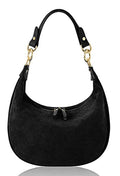 Suede Shoulder & Crossbody Bag Italian Suede & Leather With 2 Handles (Long & Short)