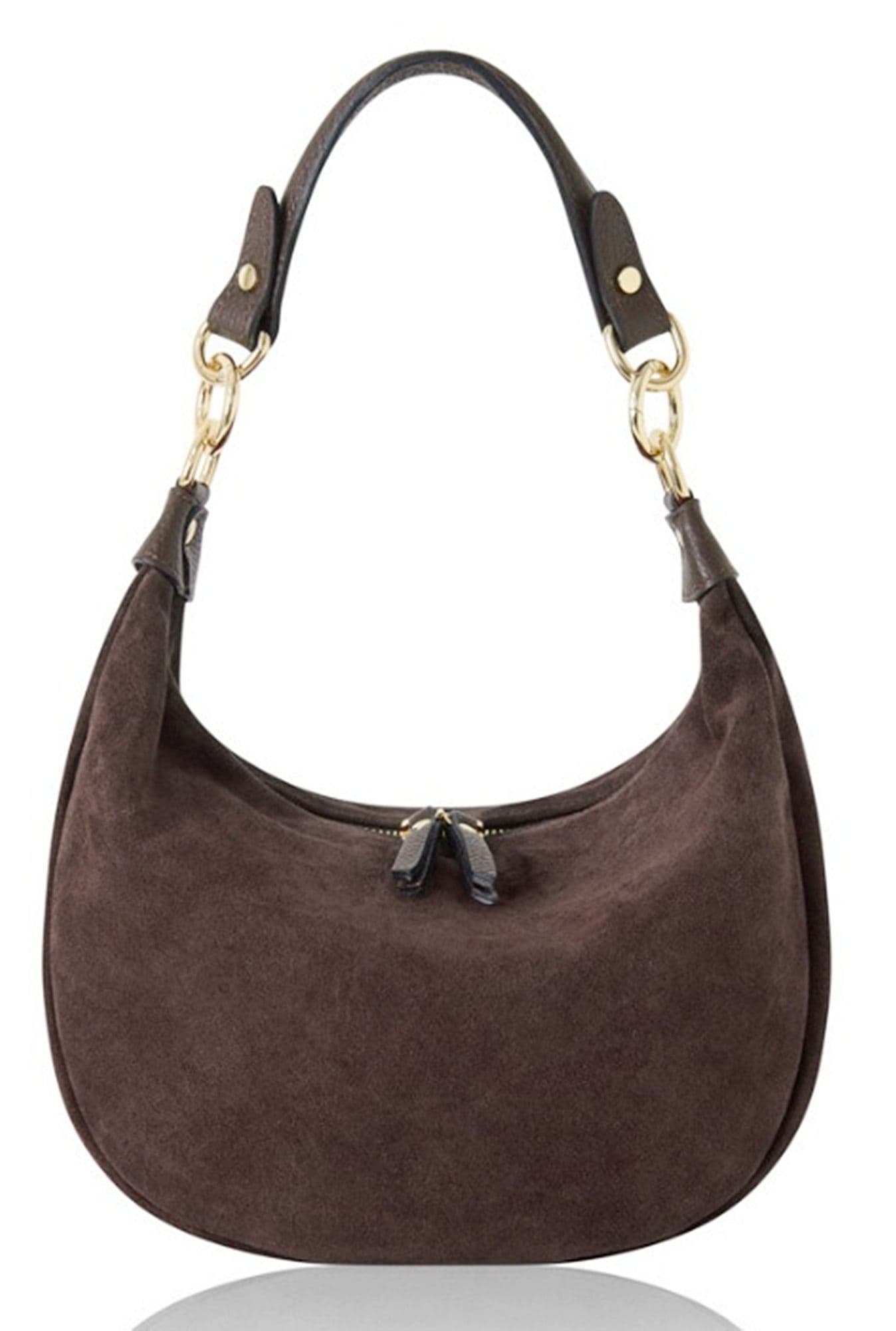 Suede Shoulder & Crossbody Bag Italian Suede & Leather With 2 Handles (Long & Short)