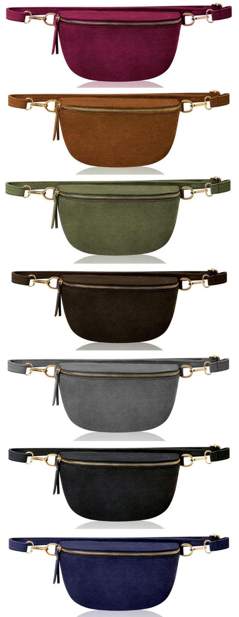 Suede Sling Bag Multi Use Bag Bum Waist Crossbody Clutch Bag  (Medium Size)