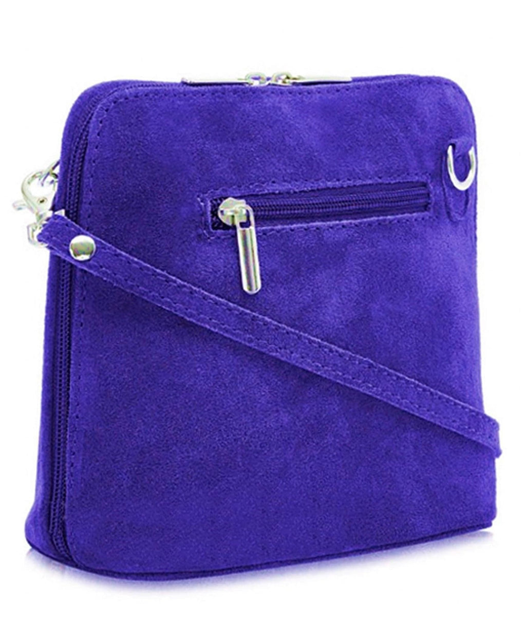 Suede Vera Pelle Crossbody Bag Shoulder Handbag Small Cute Italian Suede Bag