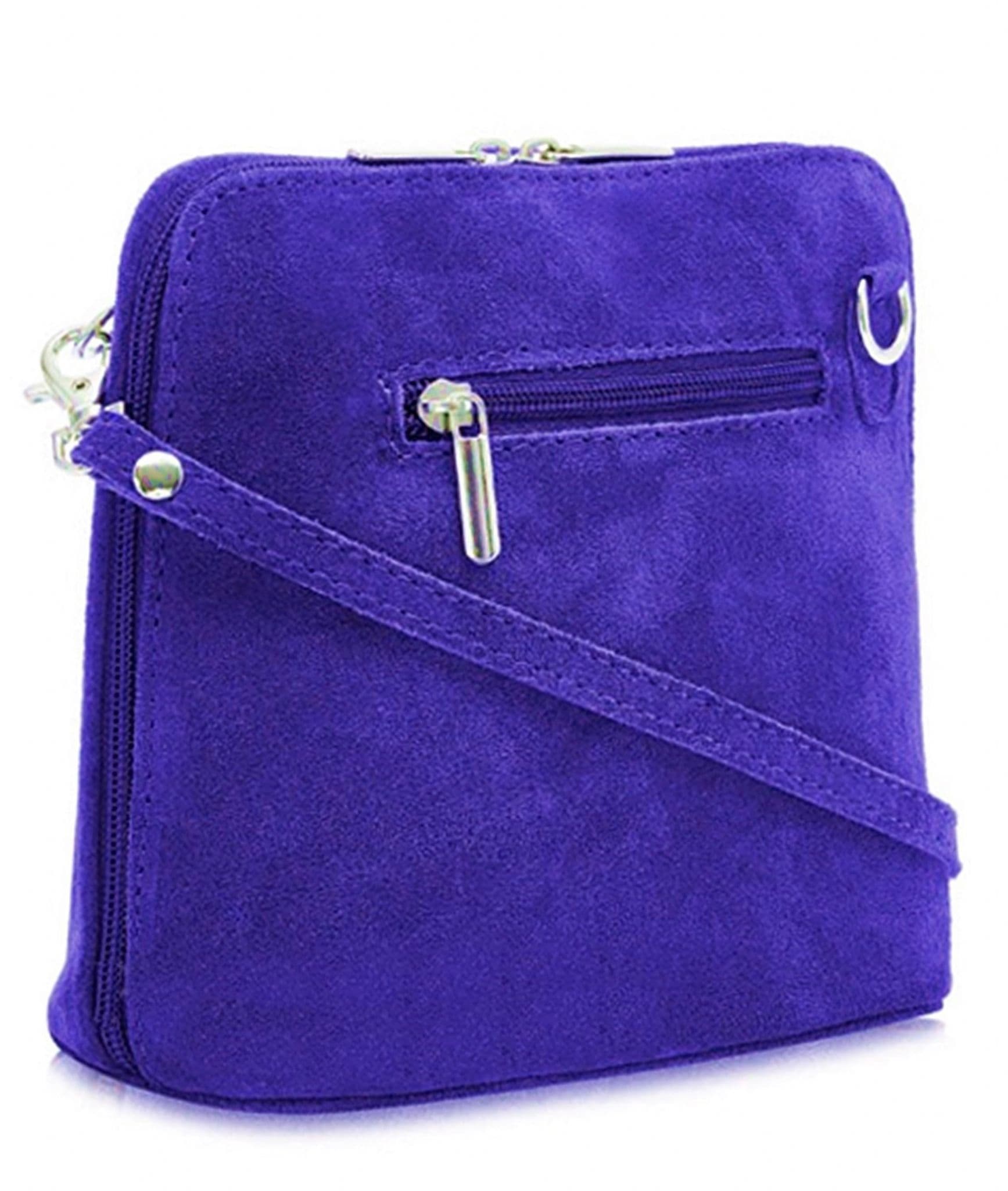 Suede Vera Pelle Crossbody Bag Shoulder Handbag Small Cute Italian Suede Bag