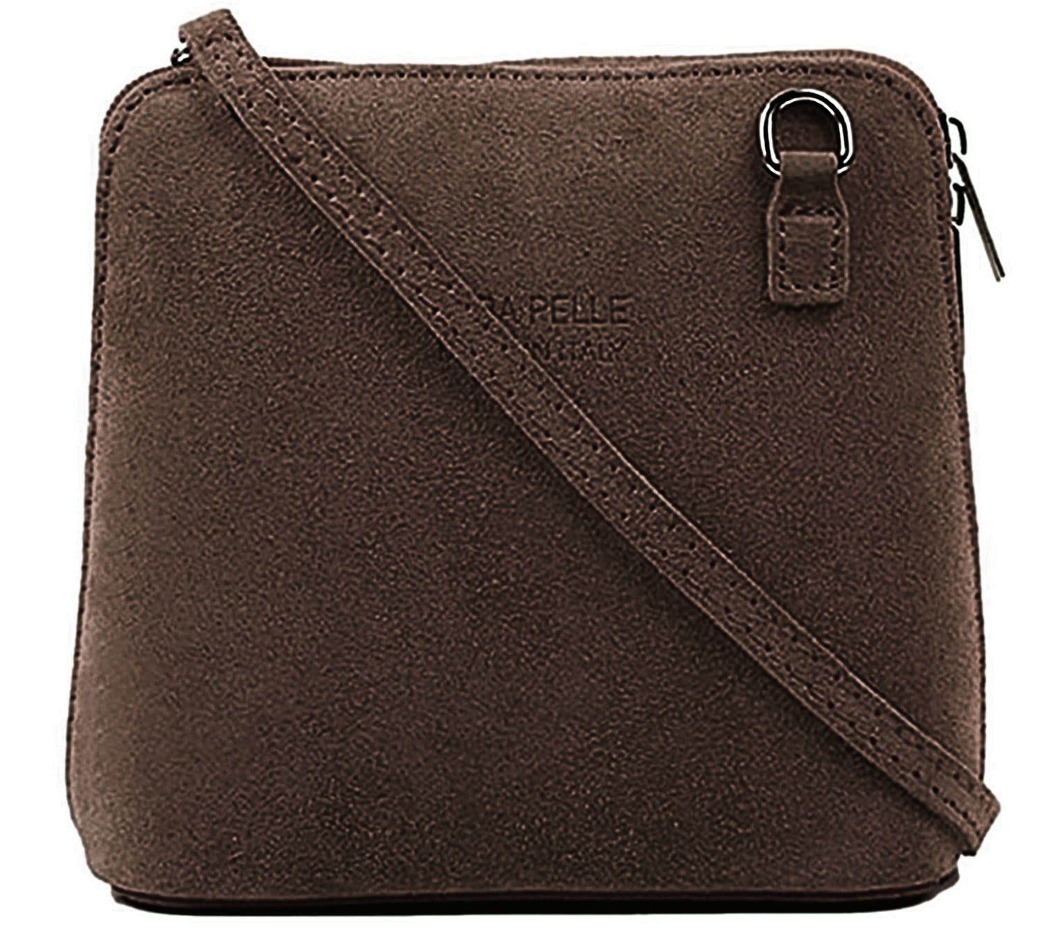 Suede Vera Pelle Crossbody Bag Shoulder Handbag Small Cute Italian Suede Bag