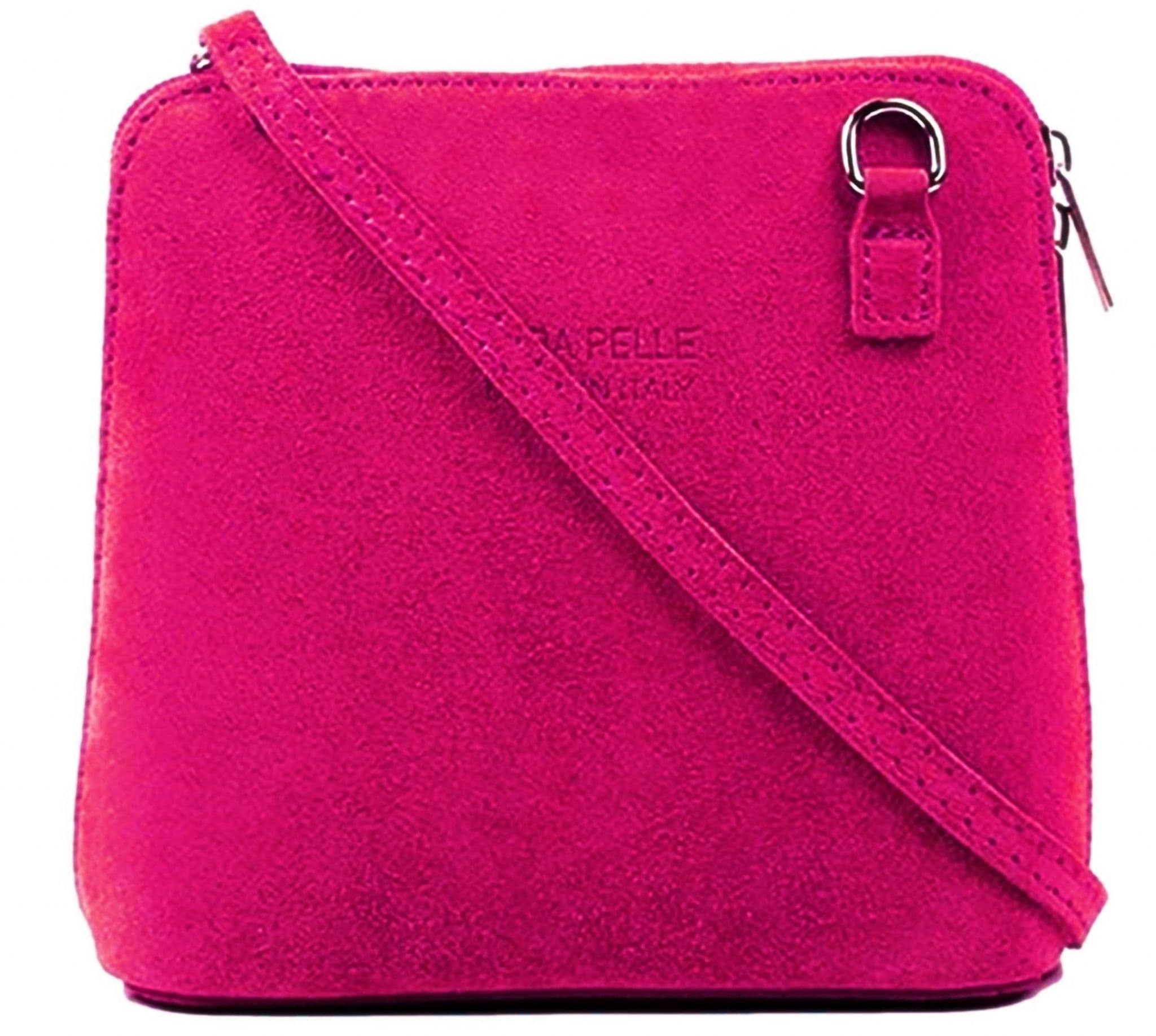 Suede Vera Pelle Crossbody Bag Shoulder Handbag Small Cute Italian Suede Bag