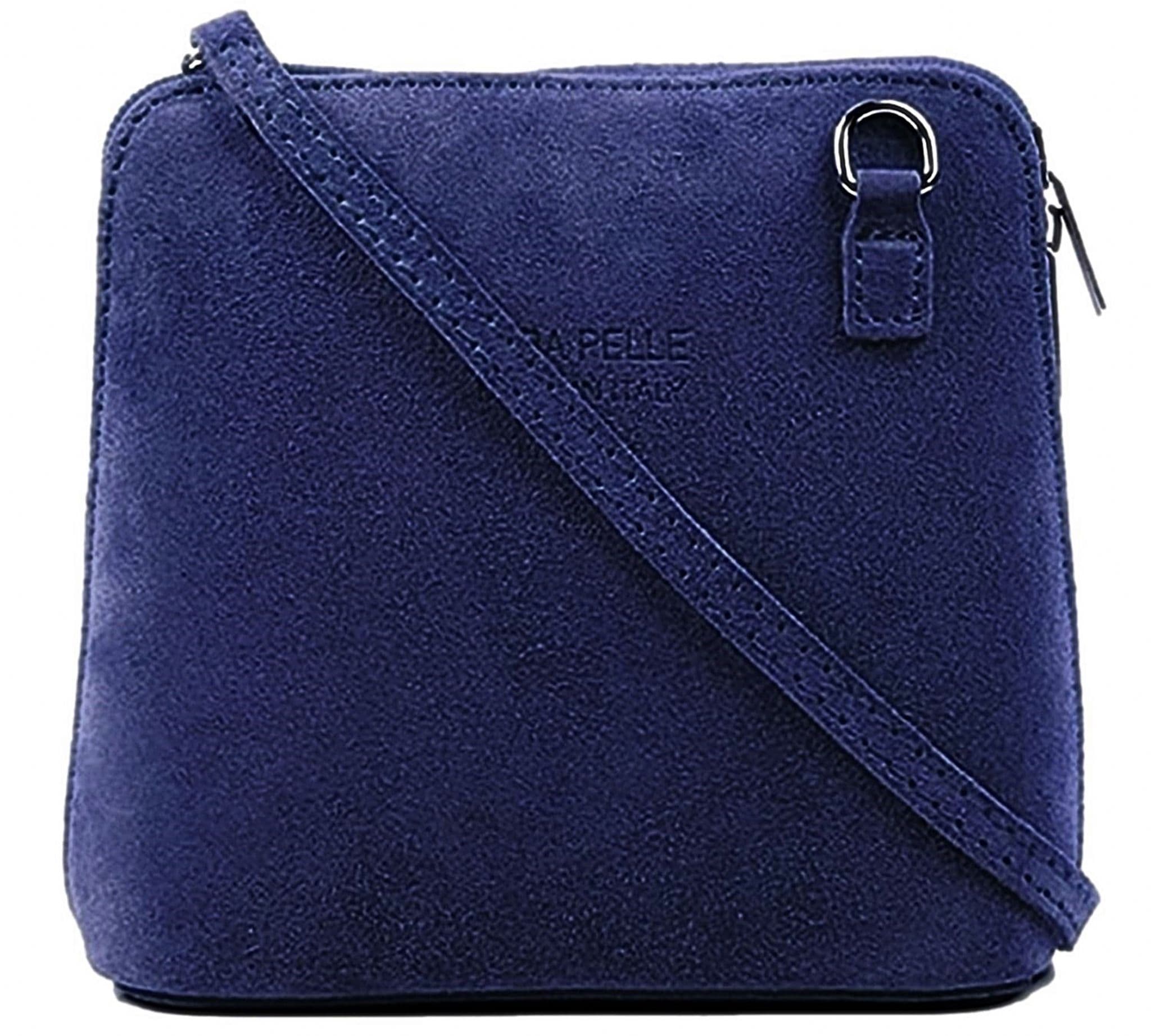 Suede Vera Pelle Crossbody Bag Shoulder Handbag Small Cute Italian Suede Bag