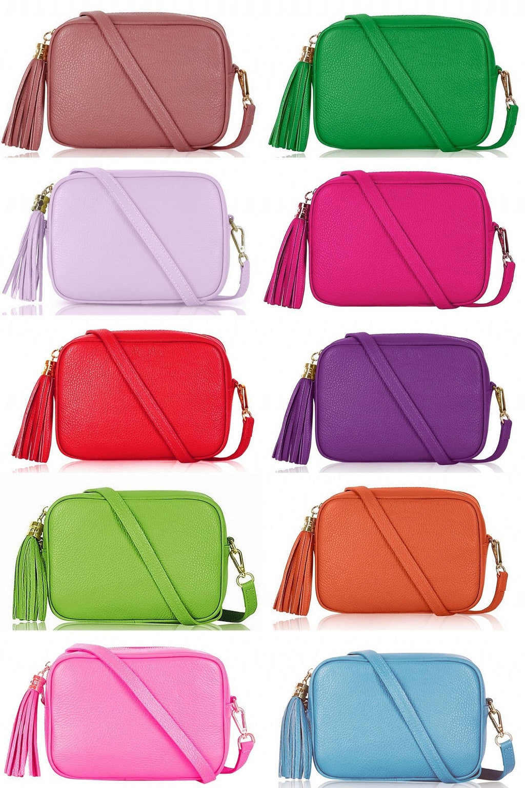 Trendy Handmade Camera Bag Crossbody Shoulder Italian Leather Handbag (Brighter Colours)