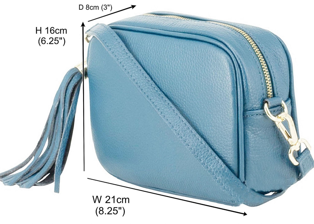 Trendy Handmade Camera Bag Crossbody Shoulder Italian Leather Handbag (Brighter Colours)