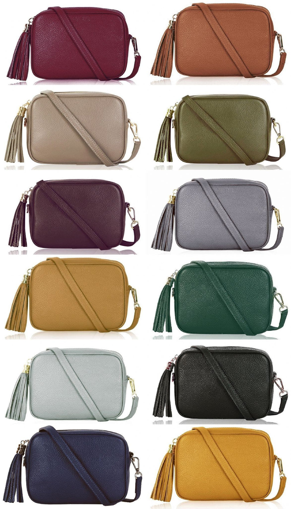 Trendy Handmade Camera Bag Crossbody Shoulder Italian Leather Handbag (Brighter Colours)