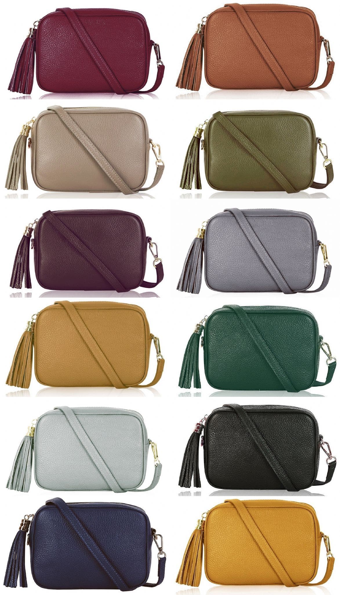 Trendy Handmade Camera Bag Crossbody Shoulder Italian Leather Handbag (Brighter Colours)