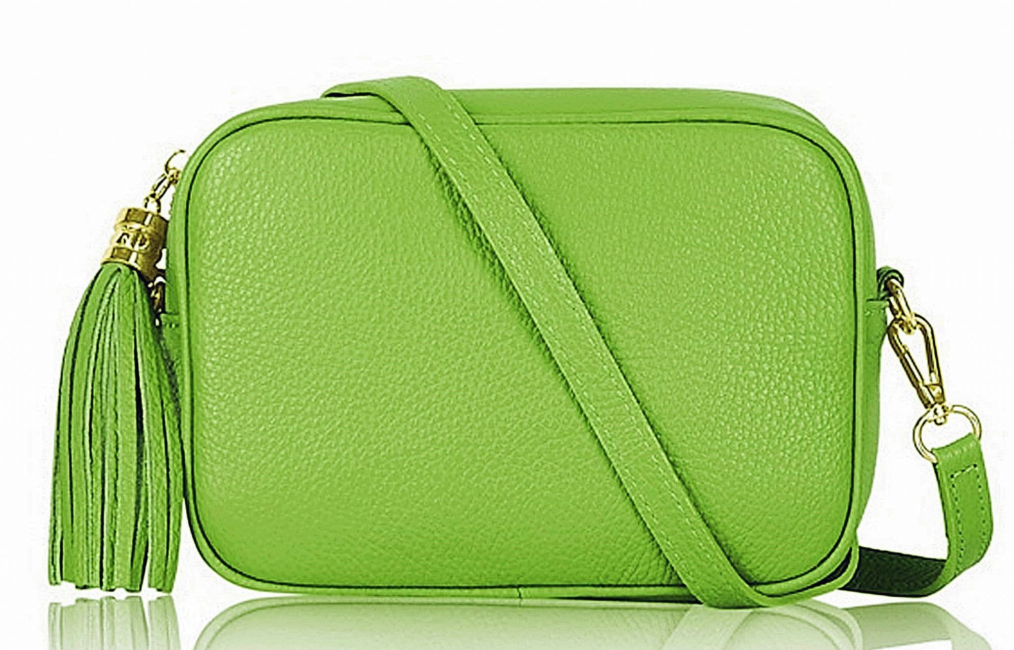 Trendy Handmade Camera Bag Crossbody Shoulder Italian Leather Handbag (Brighter Colours)