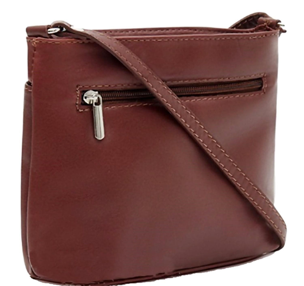 Vera Pelle Crossbody Shoulder Bag with Adjustable Strap Soft Italian Leather