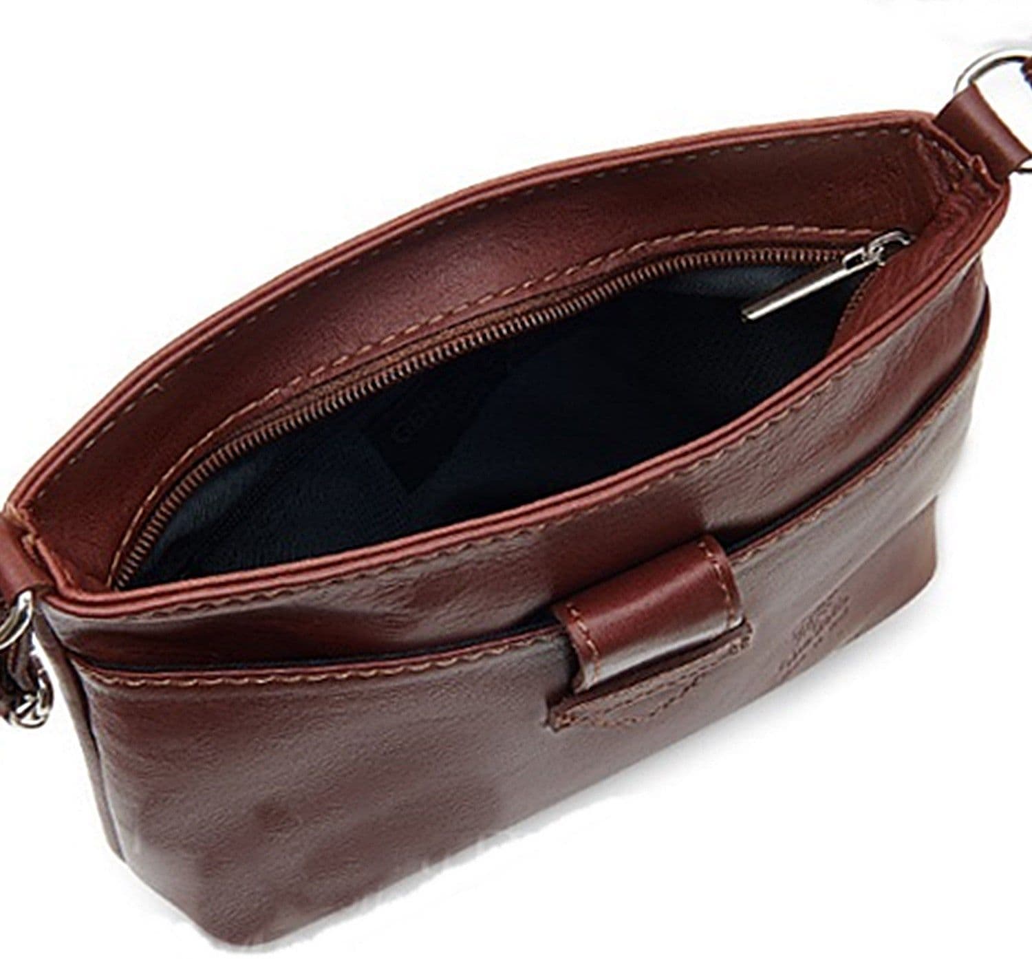 Vera Pelle Crossbody Shoulder Bag with Adjustable Strap Soft Italian Leather