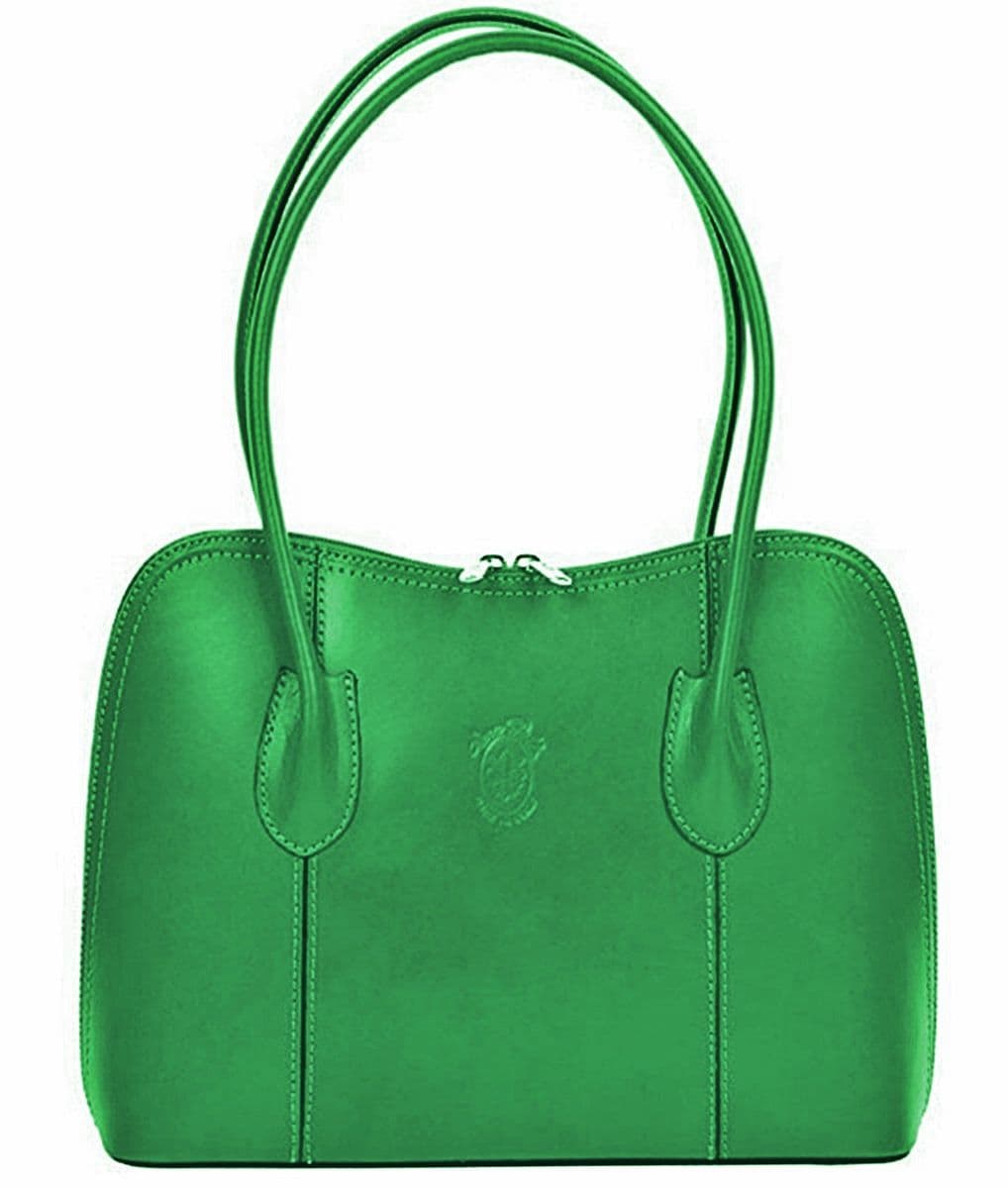 Vera Pelle Grab Bag Shoulder Bag Italian Leather Smooth Finish Stunning Handbag