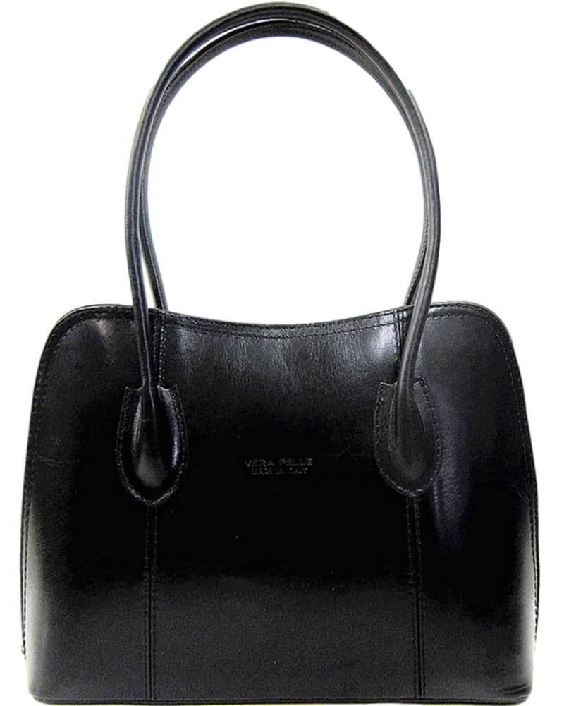 Vera Pelle Grab Bag Shoulder Bag Italian Leather Smooth Finish Stunning Handbag