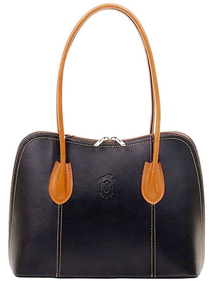 Vera Pelle Grab Bag Shoulder Bag Italian Leather Smooth Finish Stunning Handbag