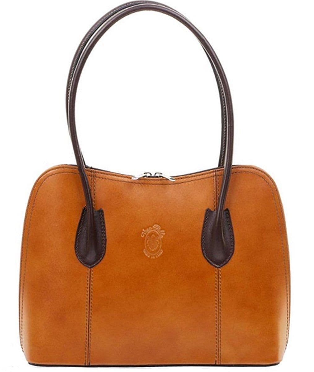 Vera Pelle Grab Bag Shoulder Bag Italian Leather Smooth Finish Stunning Handbag