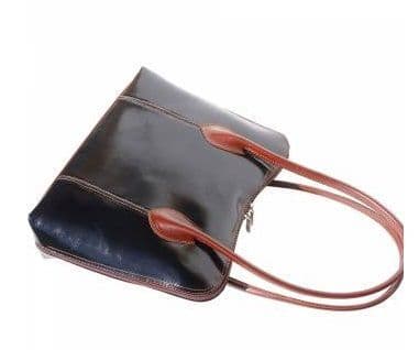 Vera Pelle Grab Bag Shoulder Bag Italian Leather Smooth Finish Stunning Handbag