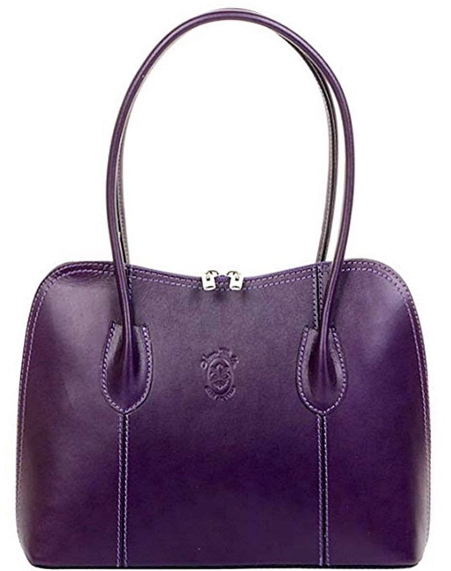 Vera Pelle Grab Bag Shoulder Bag Italian Leather Smooth Finish Stunning Handbag