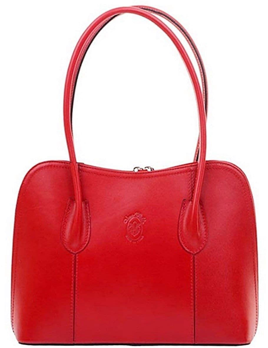 Vera Pelle Grab Bag Shoulder Bag Italian Leather Smooth Finish Stunning Handbag