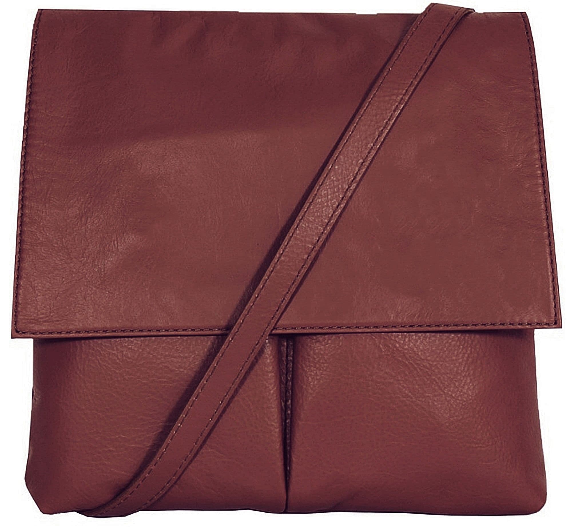 Vera Pelle Messenger Crossbody Bag 5 Pocket  Shoulder Bag Super Soft Italian Leather