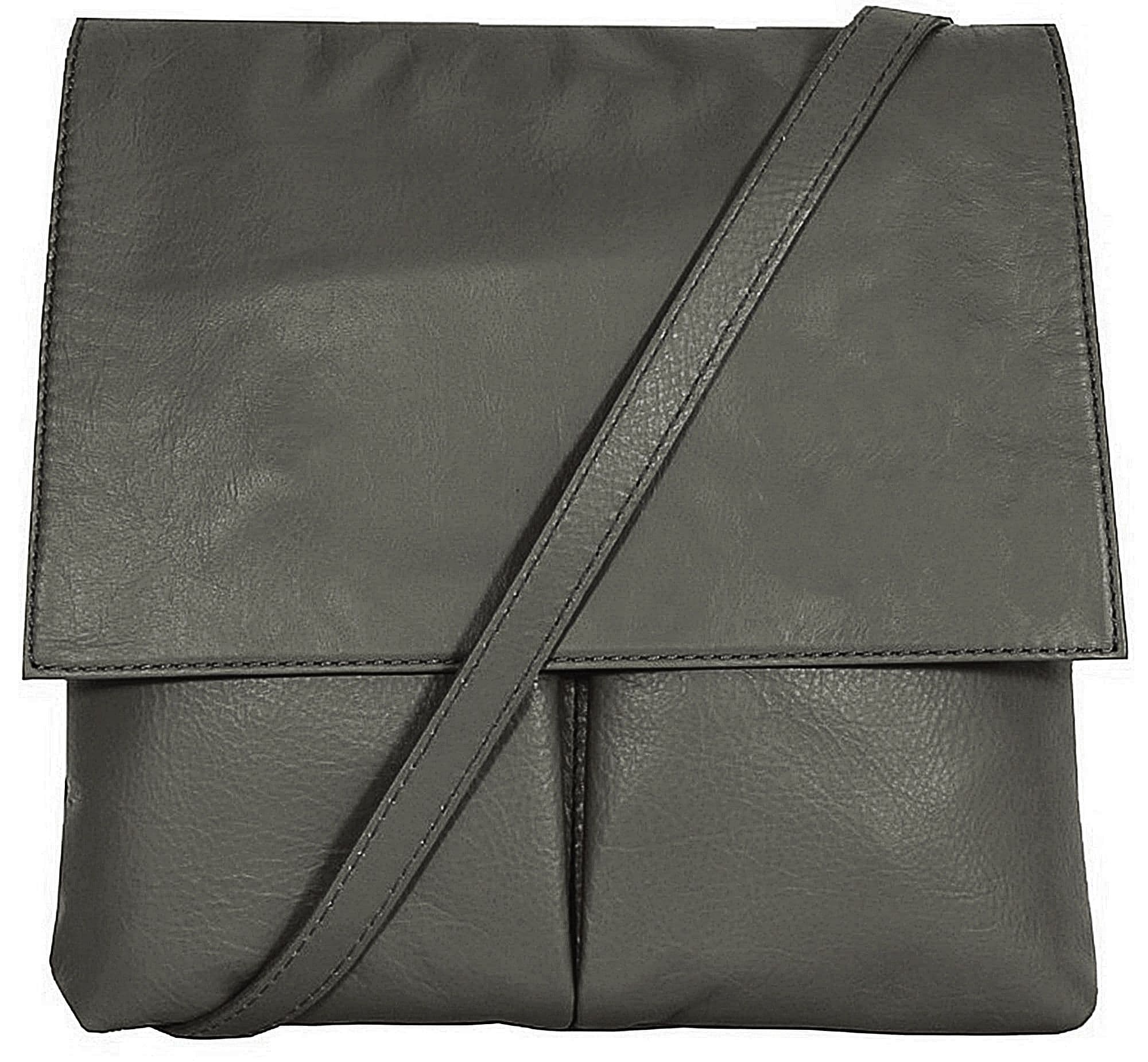 Vera Pelle Messenger Crossbody Bag 5 Pocket  Shoulder Bag Super Soft Italian Leather