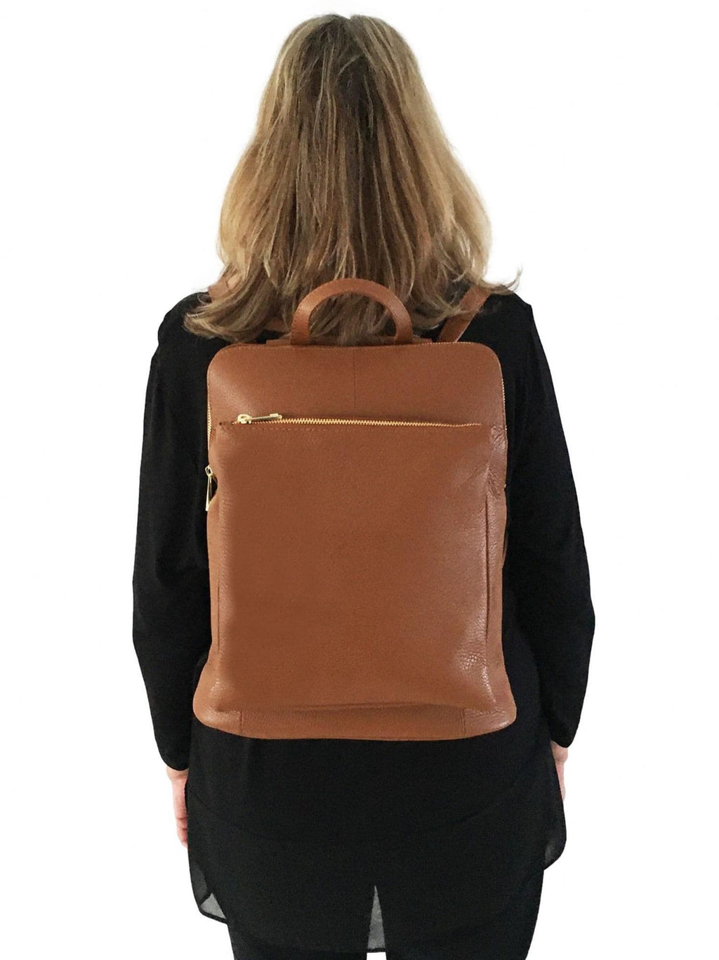 Vera Pelle Rucksack Italian Soft Leather Laptop Bag Shoulder Crossbody Top Handle Bag