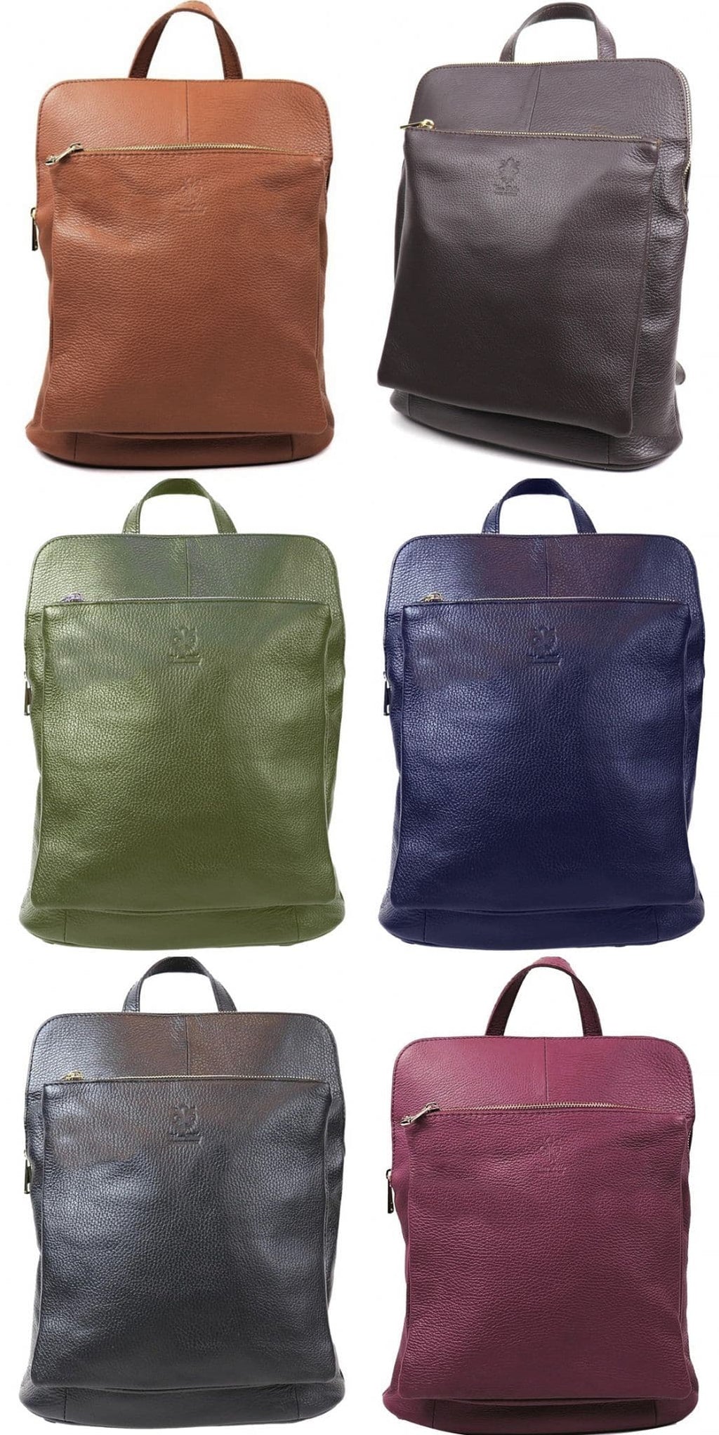 Vera Pelle Rucksack Italian Soft Leather Laptop Bag Shoulder Crossbody Top Handle Bag