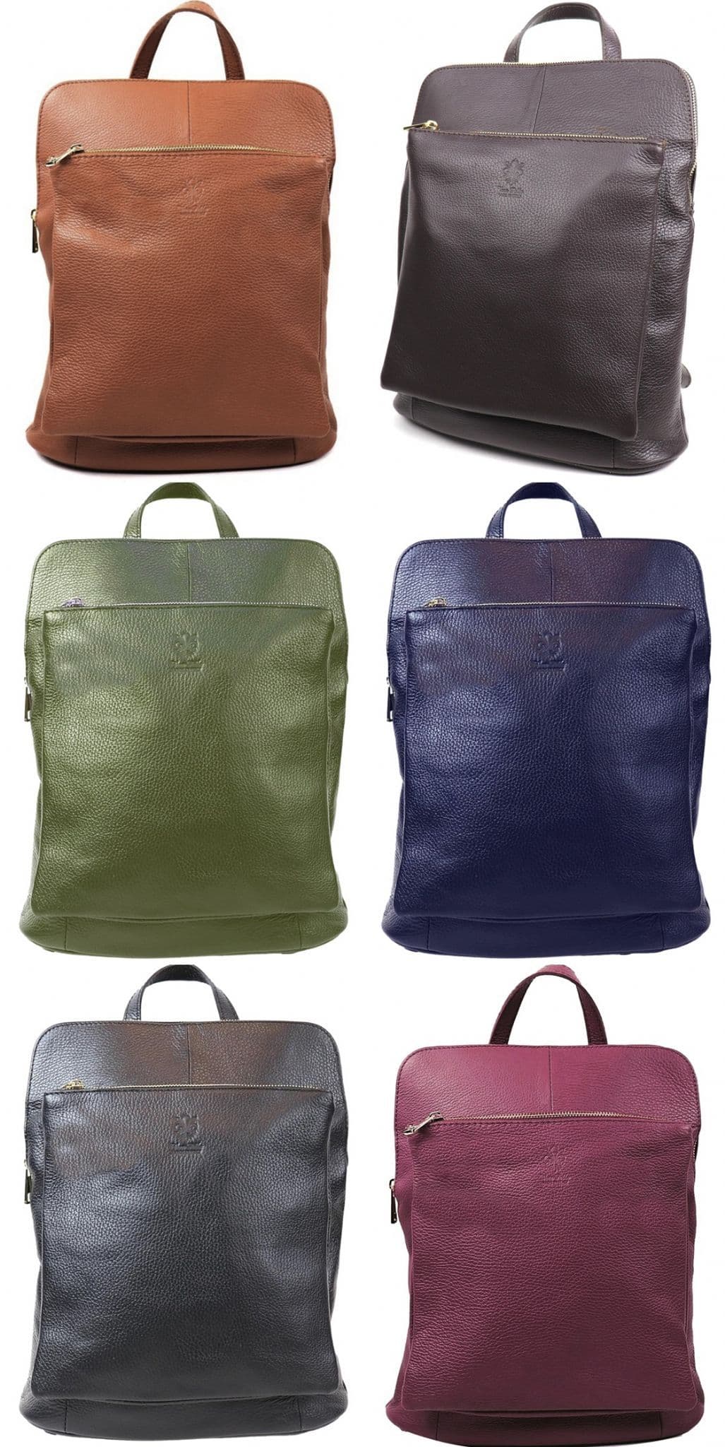 Vera Pelle Rucksack Italian Soft Leather Laptop Bag Shoulder Crossbody Top Handle Bag