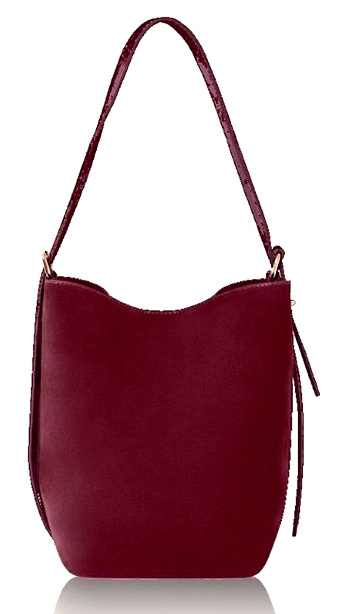 Vera Pelle Suede & Leather Shoulder Slouch Bag Italian Wide Leather Adjustable Strap Med -Lg