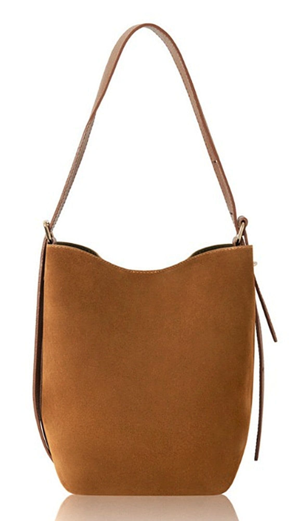 Vera Pelle Suede & Leather Shoulder Slouch Bag Italian Wide Leather Adjustable Strap Med -Lg
