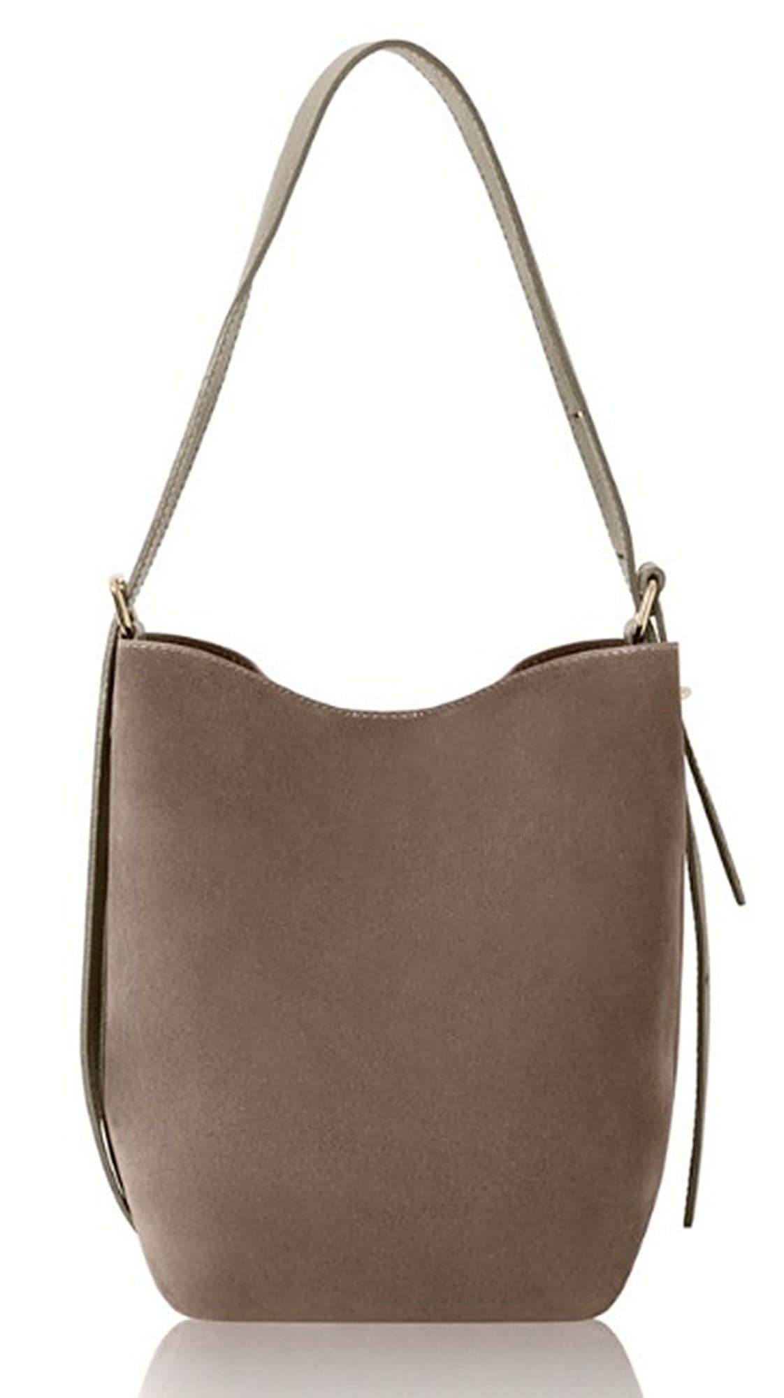 Vera Pelle Suede & Leather Shoulder Slouch Bag Italian Wide Leather Adjustable Strap Med -Lg