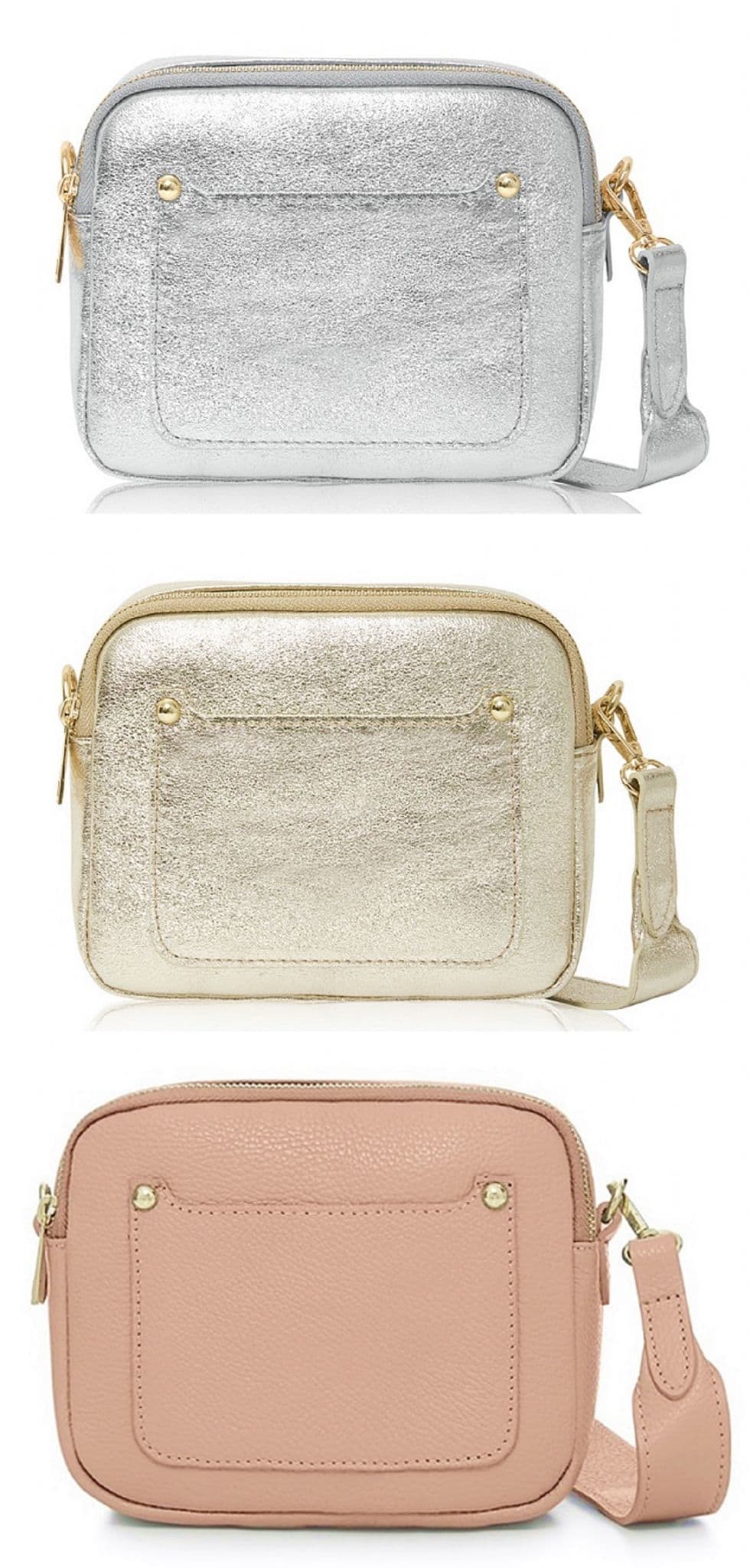 Vera Pelle Wide Strap Leather Camera Bag Double Compartments & Zips Shoulder Bag (Darker Cols)