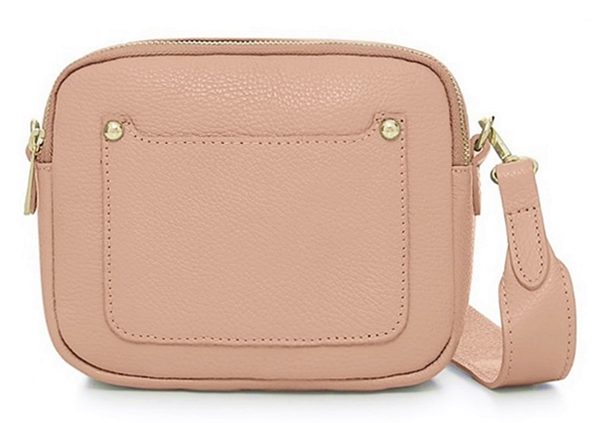 Vera Pelle Wide Strap Leather Camera Bag Double Compartments & Zips Shoulder Bag (Darker Cols)