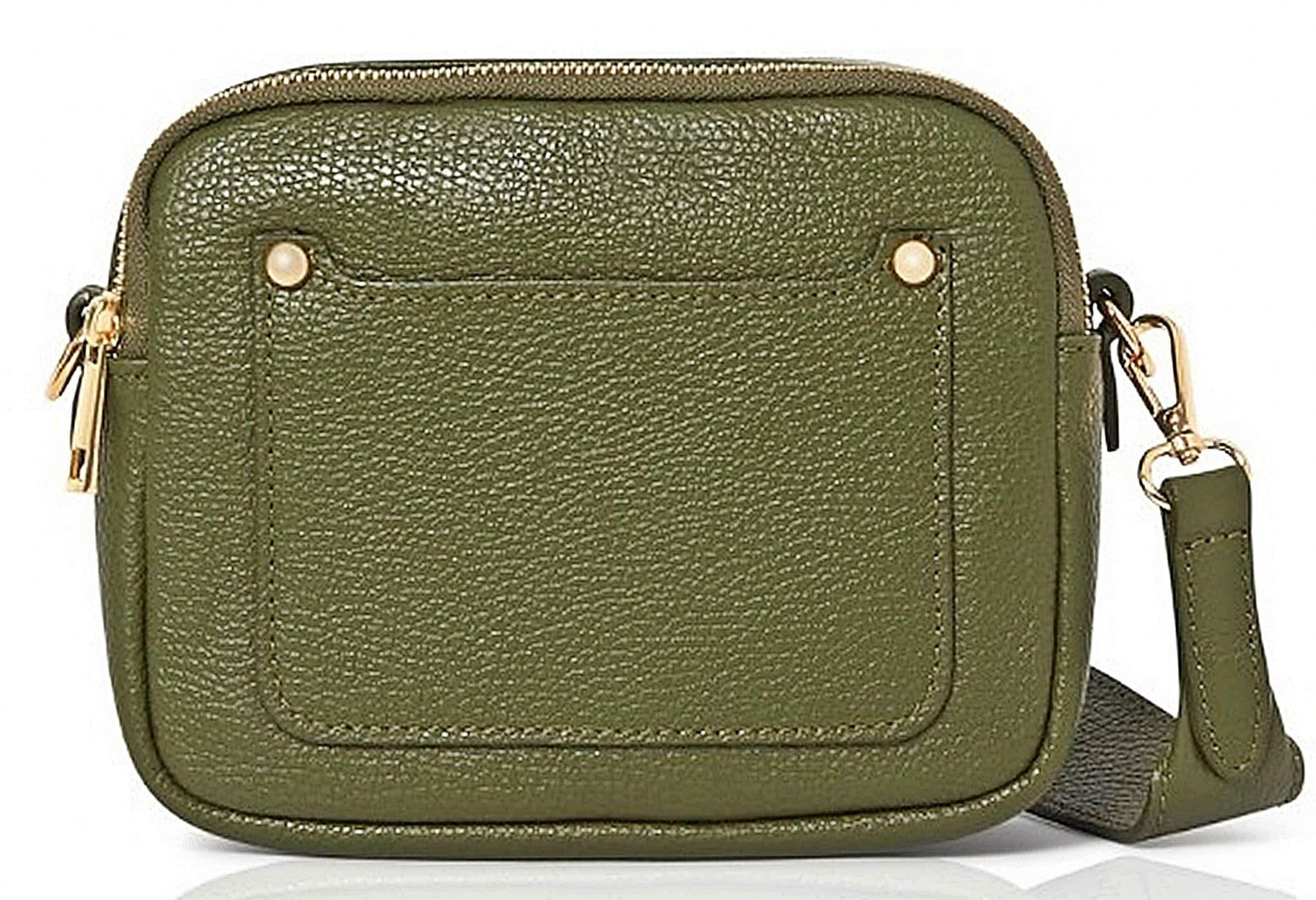 Vera Pelle Wide Strap Leather Camera Bag Double Compartments & Zips Shoulder Bag (Darker Cols)