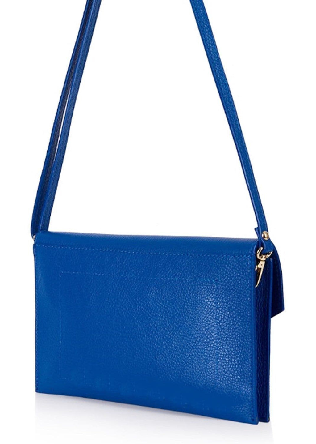 Wide Large Italian Leather Envelope Clutch Bag With Wrist & Crossbody Strap